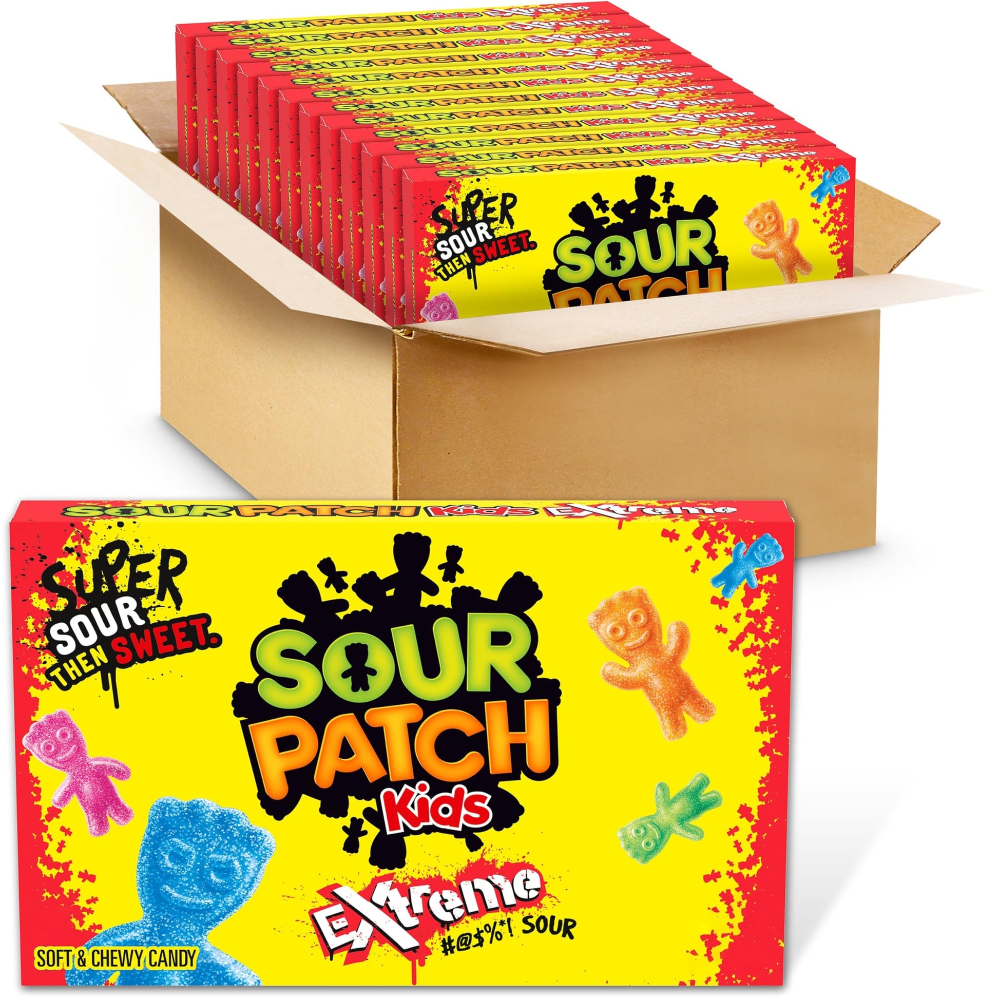 Sour Patch Kids Extreme Sour Soft & Chewy Candy, Bulk Candy, 12 - 3.5 Oz Boxes