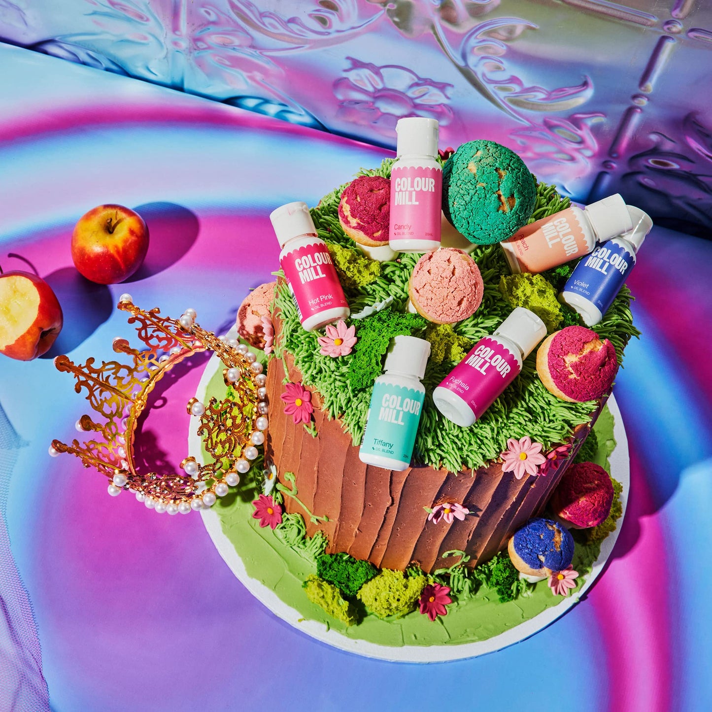 Colour Mill Fairytale Oil-Based Food Coloring, 20 Milliliters Each Of 6 Colors: Candy, Hot Pink, Fuchsia, Peach, Tiffany And Vio