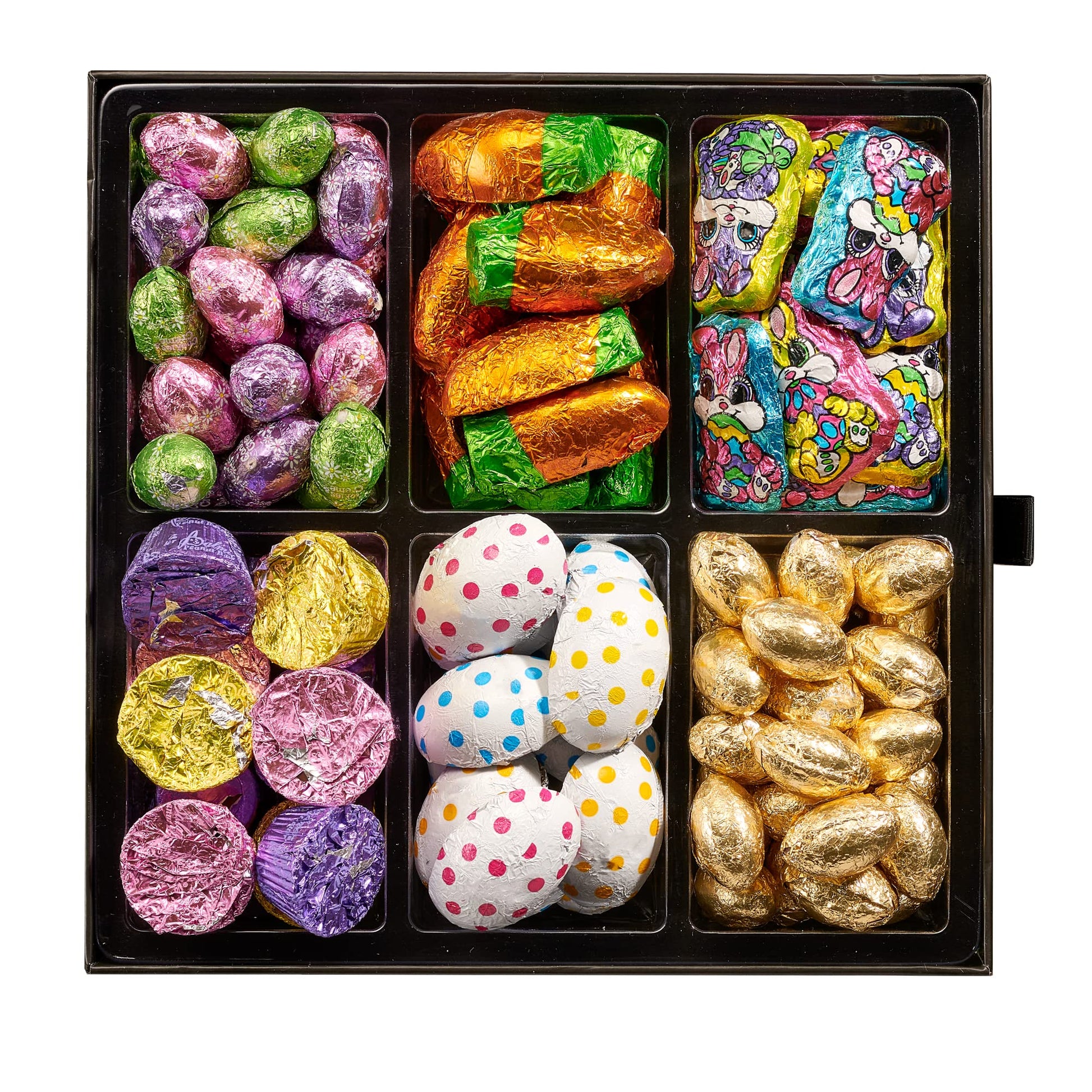 Easter Candy And Chocolate Platter With Milk Chocolate Bunnies, Chocolate Carrots, Cookies & Cream Eggs, And More! Kosher Holiday Mixed Gift Basket Candy Platter