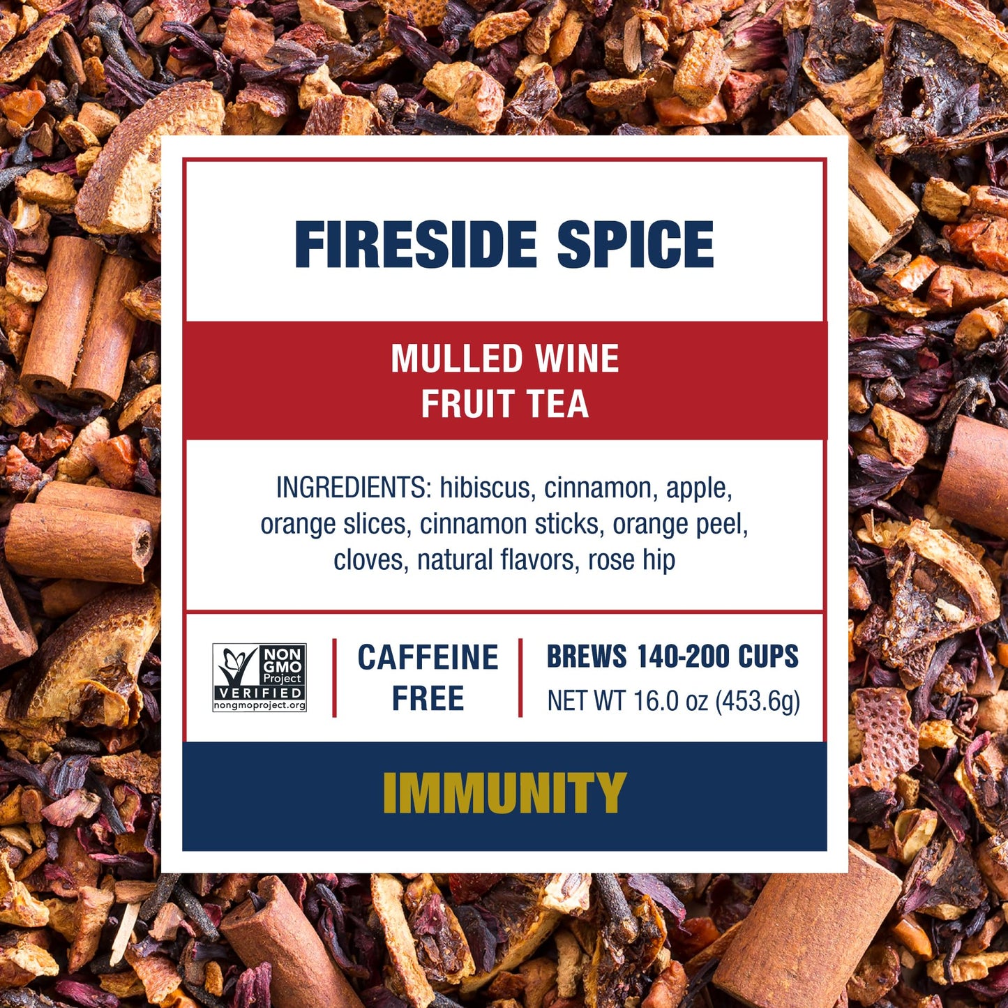 Tiesta Tea Fireside Spice Herbal Tea Blend, Non-Caffeinated, 16 oz Bulk Pouch, Brews Up to 200 Cups