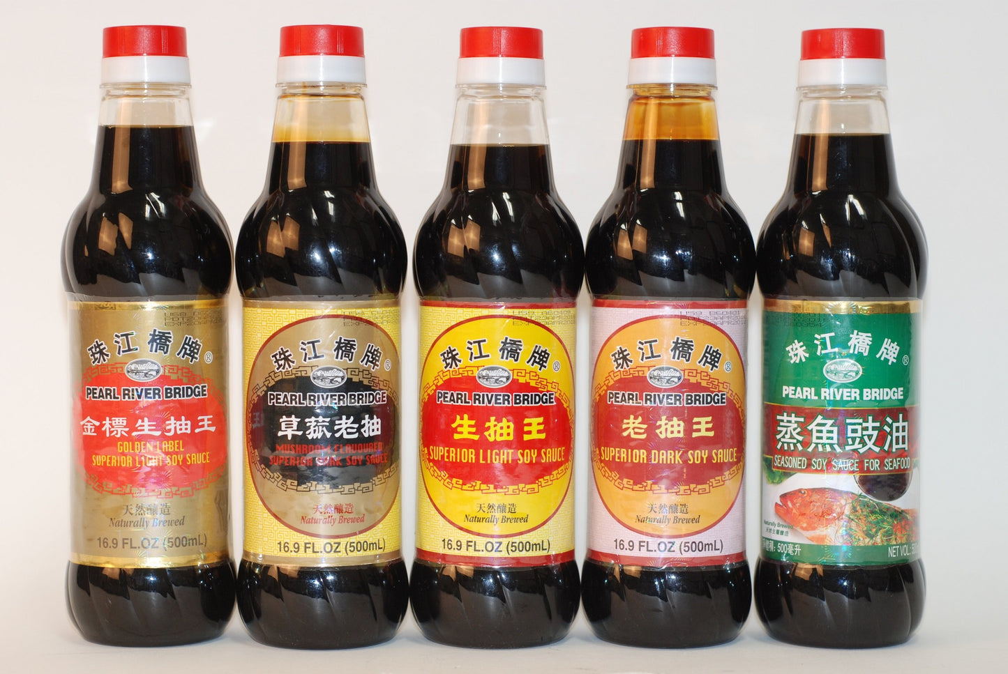 Pearl River Bridge Golden Label Superior Light Soy Sauce, Plastic Bottles, 16.9 oz.
