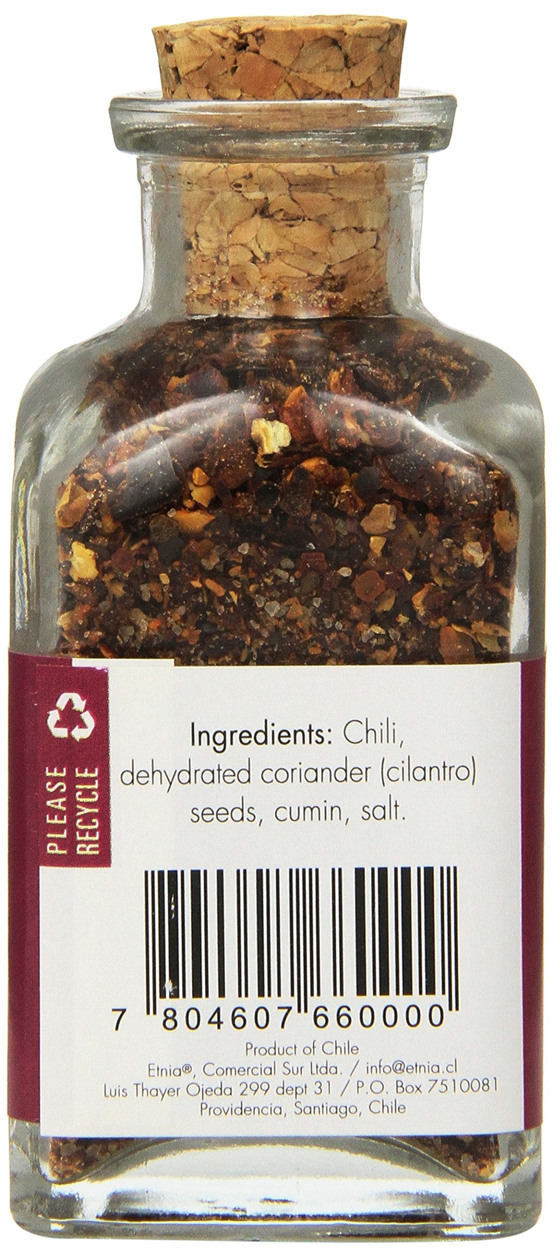 Etnia Merquen Smoked Chili Sea Salt, 1 Ounce, Red Corked Bottle