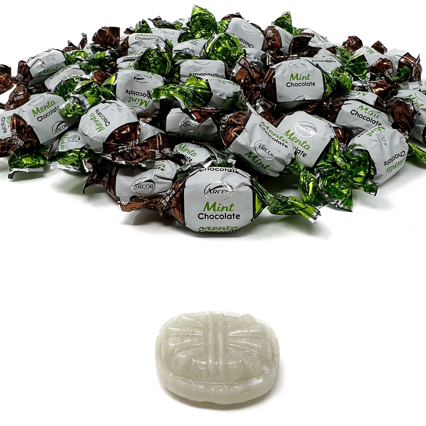 Assortit Chocolate Filled Mints - Hard Candies - 1 lb - Individually Wrapped - Refreshing After Dinner Treat - White
