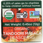 Spicely Organic Tandoori Masala Seasoning 0.45 Oz Certified Gluten Free