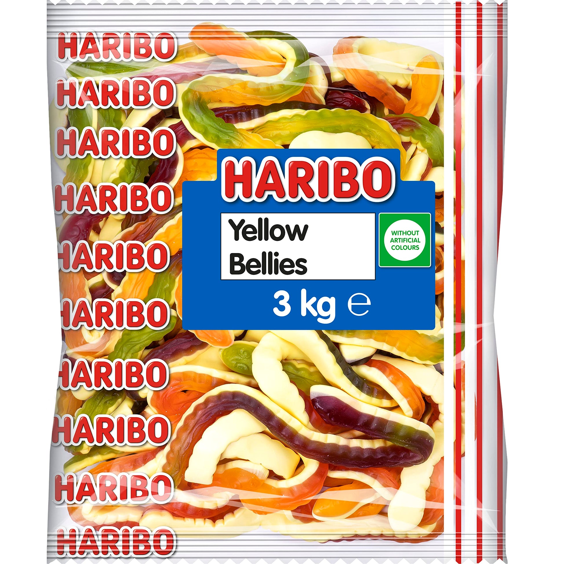 Haribo Yellow Belly Giant Snakes, Yellow Bellies Bulk Sweets, 3Kg