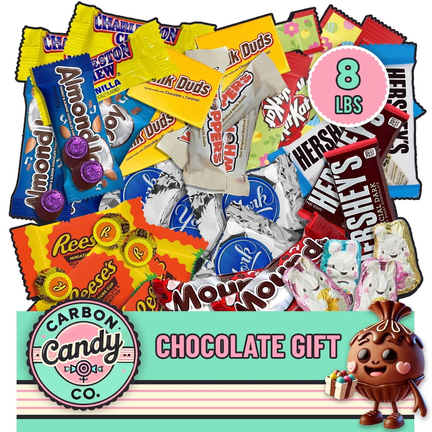 Chocolate Candy Variety Pack - 8 lb Assorted Bulk Chocolate Miniatures - Bulk Candy Individually Wrapped Candy Bars - Holiday Ca