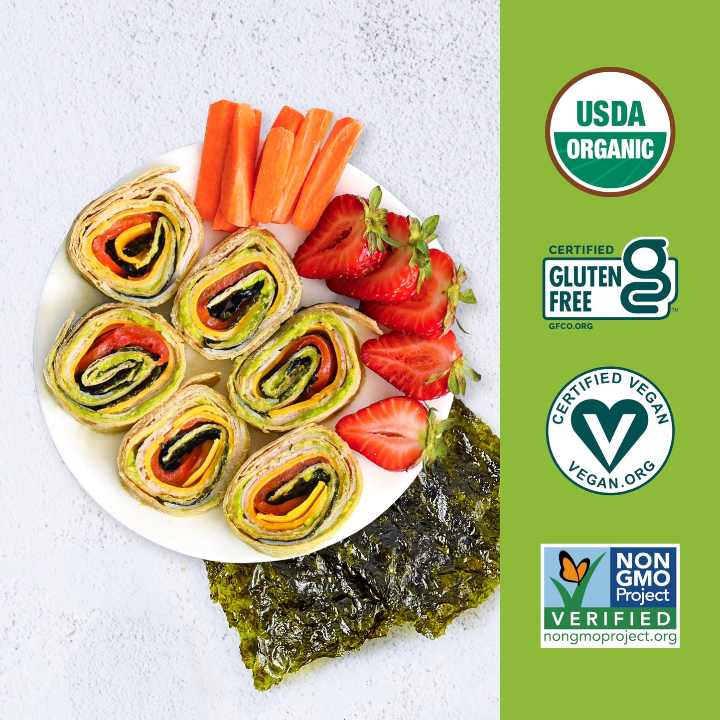 Gimme - Sea Salt & Avocado Oil - Big Sheets - Organic Roasted Seaweed Sheets - Keto, Vegan, Gluten Free- Healthy On-The-Go Snack