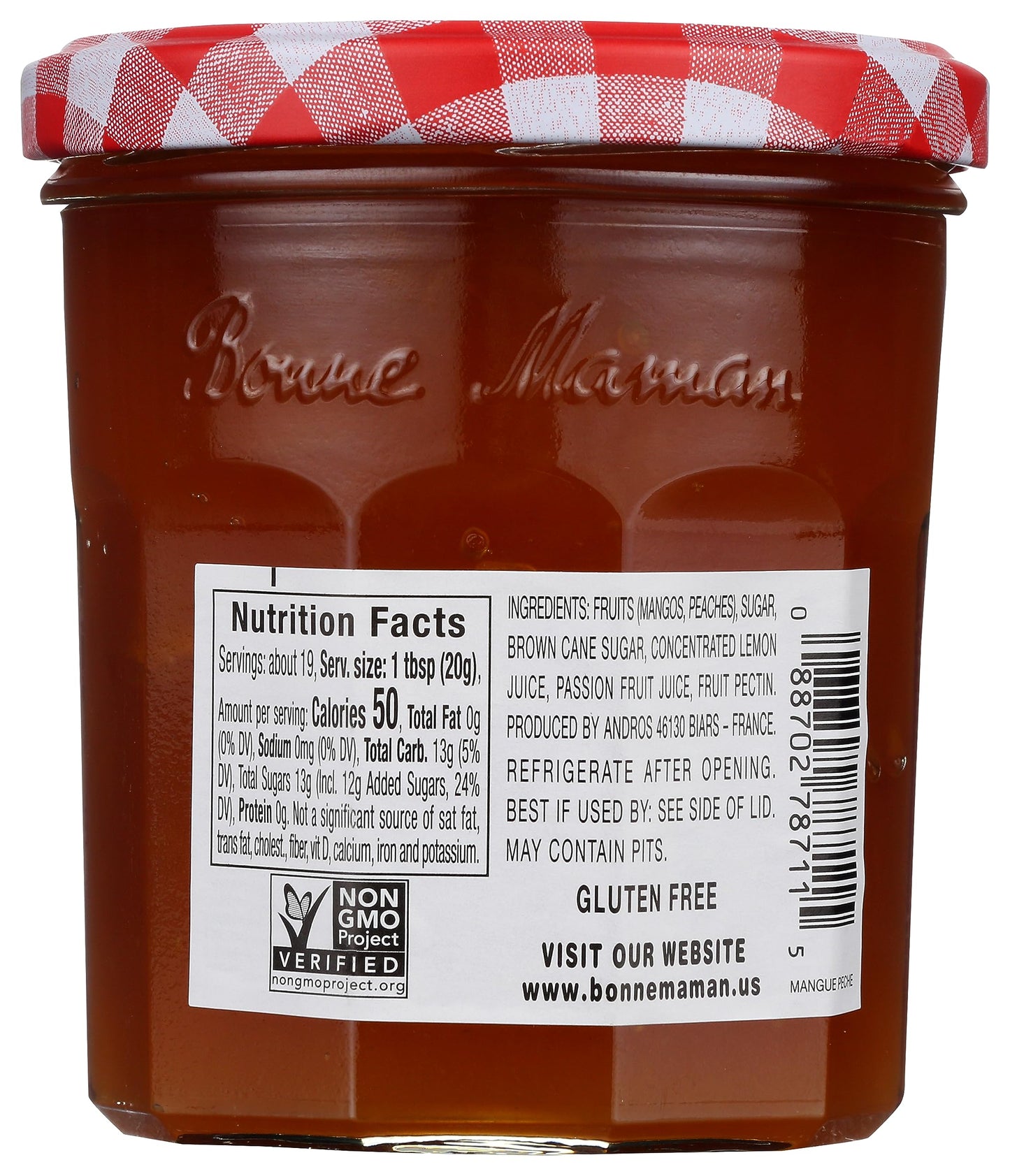 Bonne Maman Summer Variety Pack (Pineapple-Passion Fruit Preserves, Mango-Peach Preserves, Lemon Curd), Pack of 3