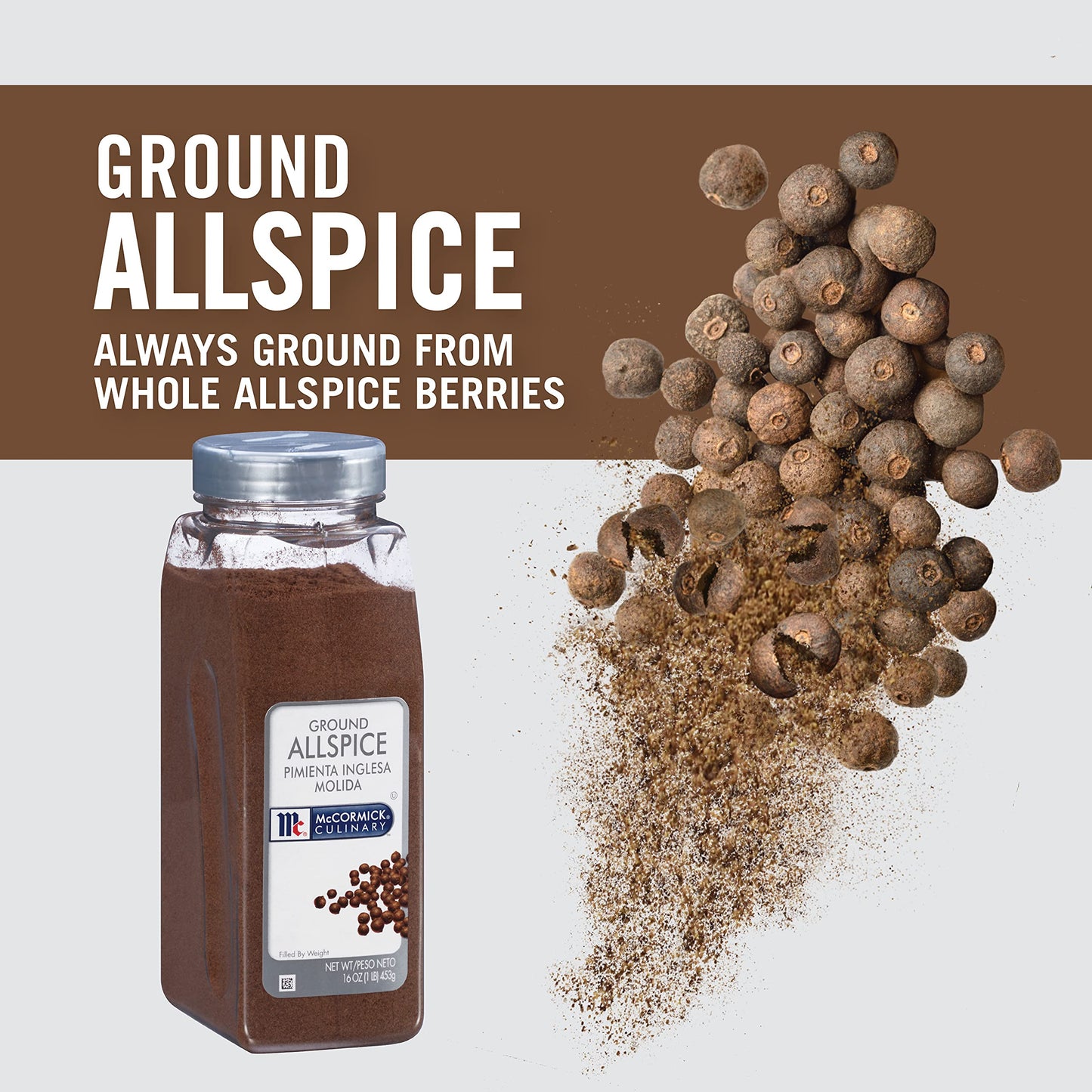 Mccormick Culinary Ground Allspice, 16 Oz (Pack Of 6) - Six 16 Ounce Containers Of Allspice Seasoning, Features A Wood Flavor Perfect For Baked Goods, Desserts And More
