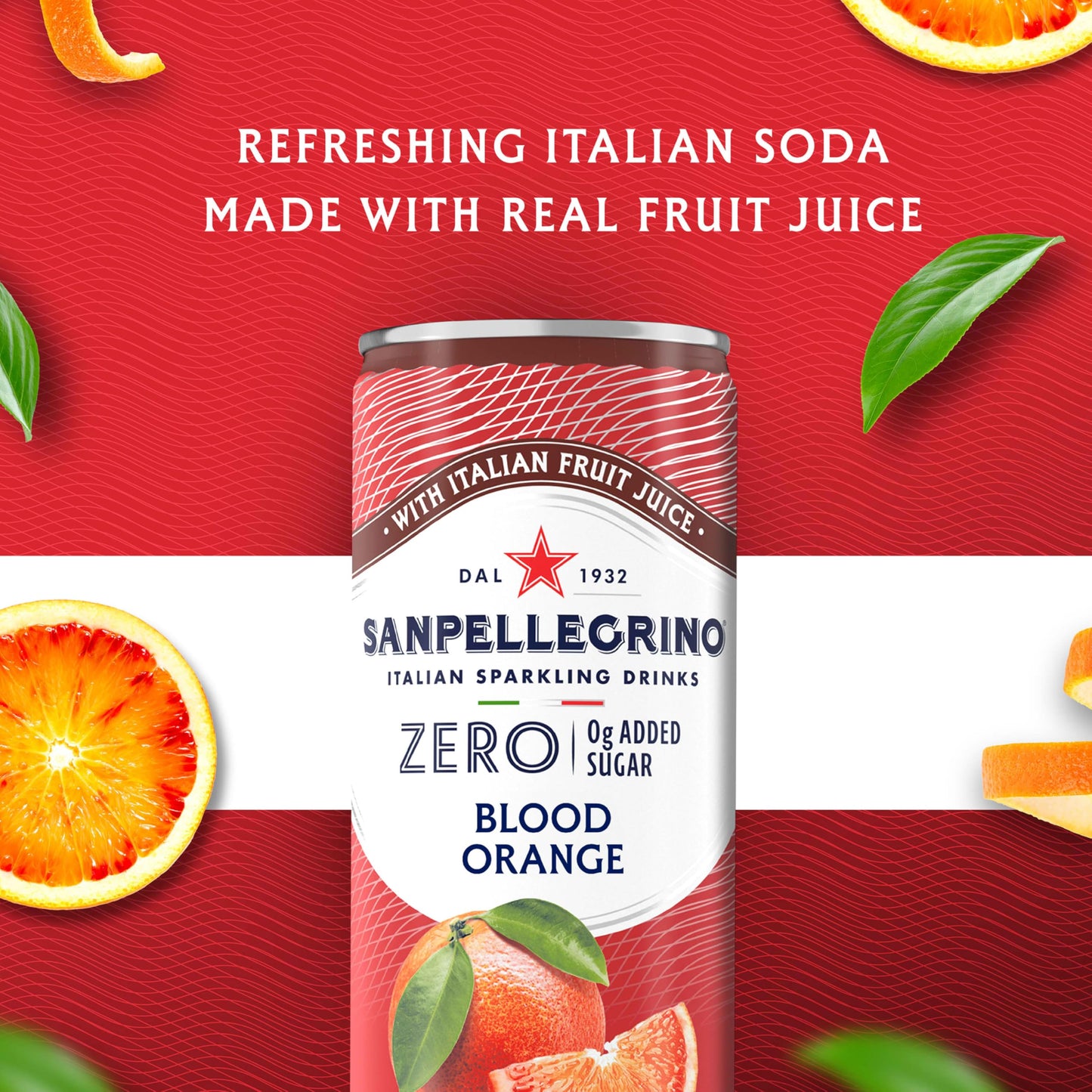 Sanpellegrino Zero Grams Added Sugar Pomegranate & Orange Italian Sparkling Drink, 24 Pack Of 11.15 Fl Oz Cans, Sanpellegrino It