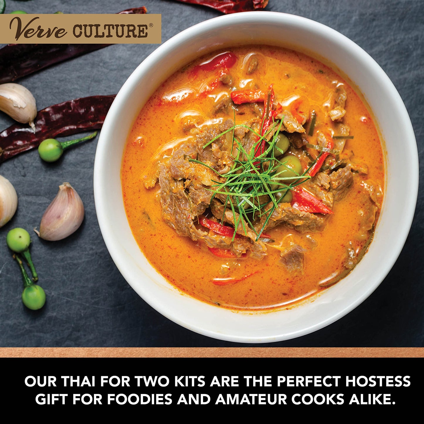 Thai For Two Cooking Kit By Verve Culture | Usda-Organic Panang Curry Cooking Kit | Authentic Thai Cuisine | Unique Cooking Gift Set | Vegan, Gluten-Free | Made In Thailand | Pack Of 3