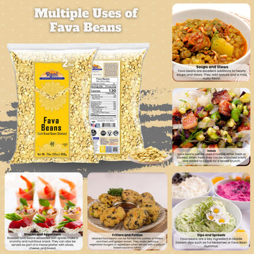 Rani Fava Beans (Split Broad Beans Skinless) 32Oz (2Lbs) 908G ~ All Natural | Gluten Friendly | Non-Gmo | Kosher | Vegan | Produ