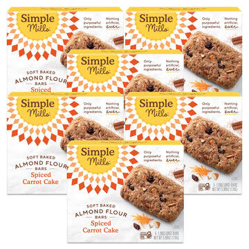 Simple Mills Almond Flour Snack Bars, Spiced Carrot Cake - Gluten Free, Made With Organic Coconut Oil, Breakfast Bars, Healthy Snacks, Paleo Friendly, 6 Ounce (Pack Of 6)