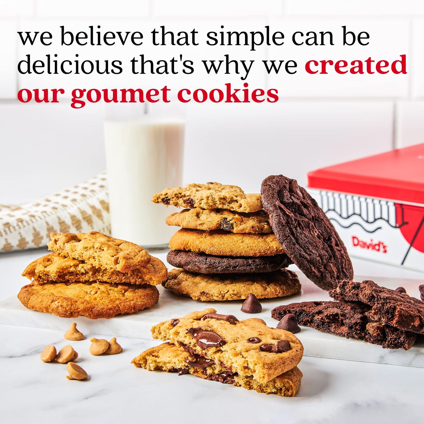 David'S Cookies 2Lbs Assorted Flavors Fresh Baked Cookies - Handmade And Gourmet Cookies - Delectable And Made With Premium Ingr