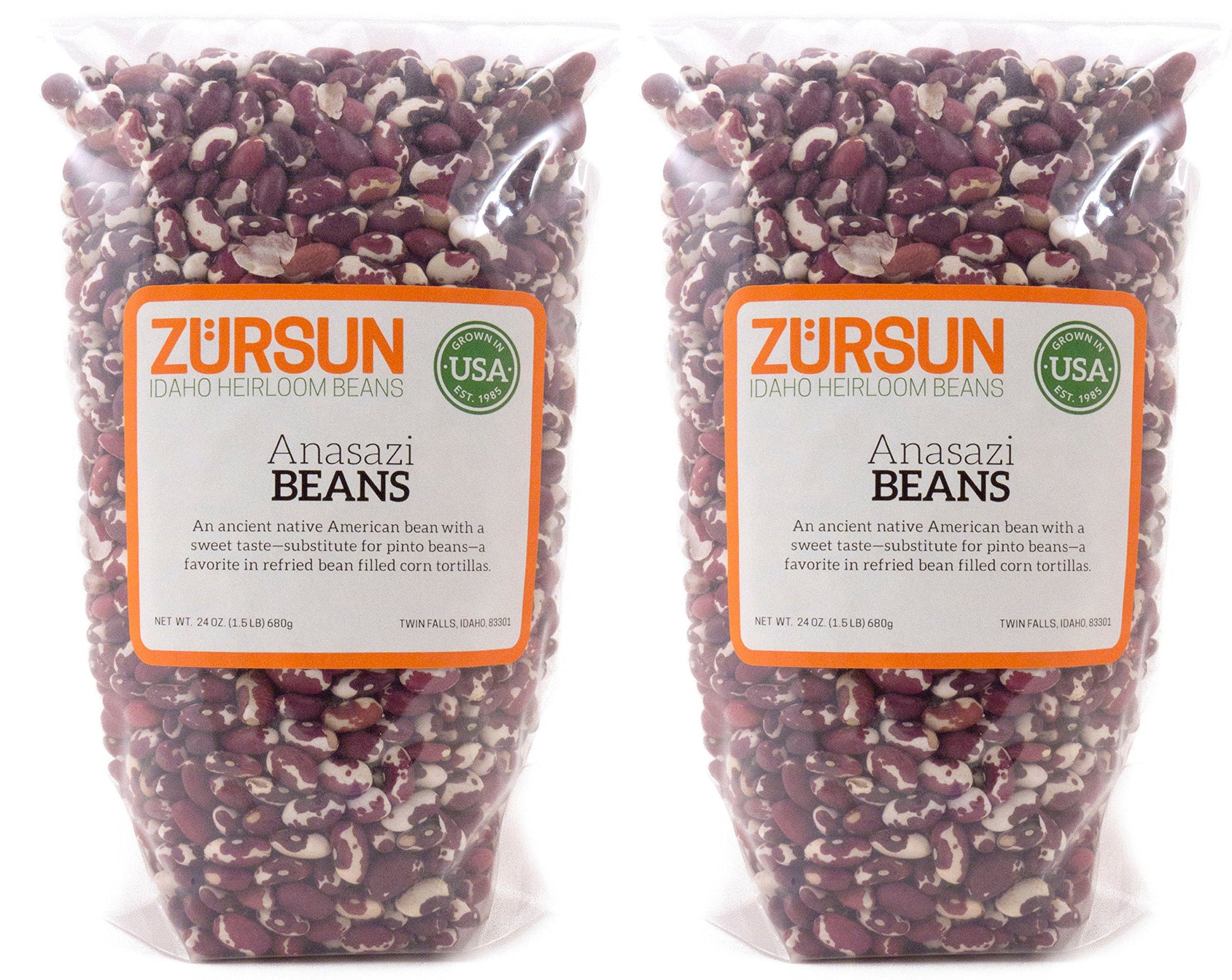 Zursun Heirloom Dry Anasazi Beans 24 Oz Each (2-Pack)