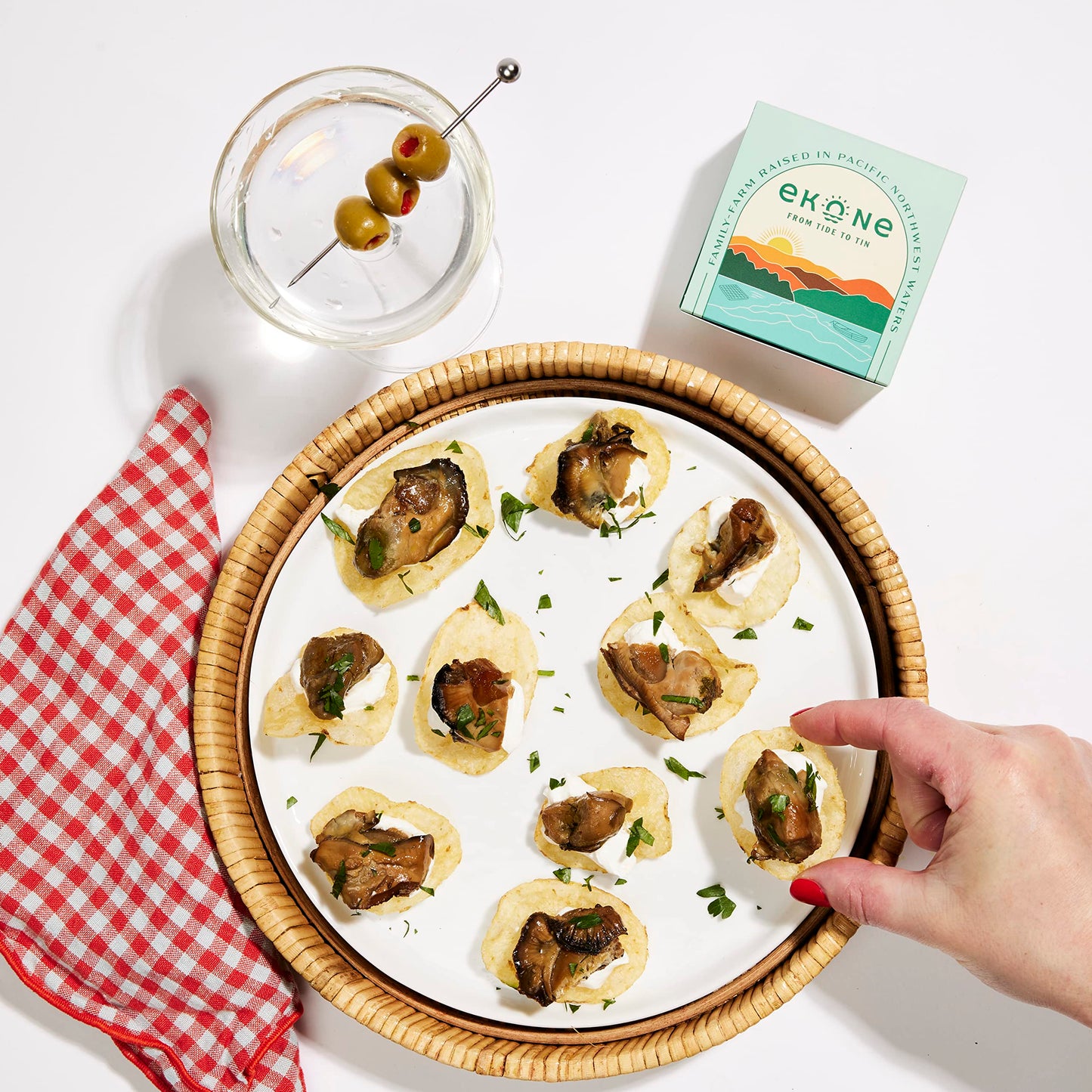 Ekone Premium Tinned Seafood Sampler, Smoked Oysters & Mussels, 4 Pack, Farm Raised, Canned in Washington State