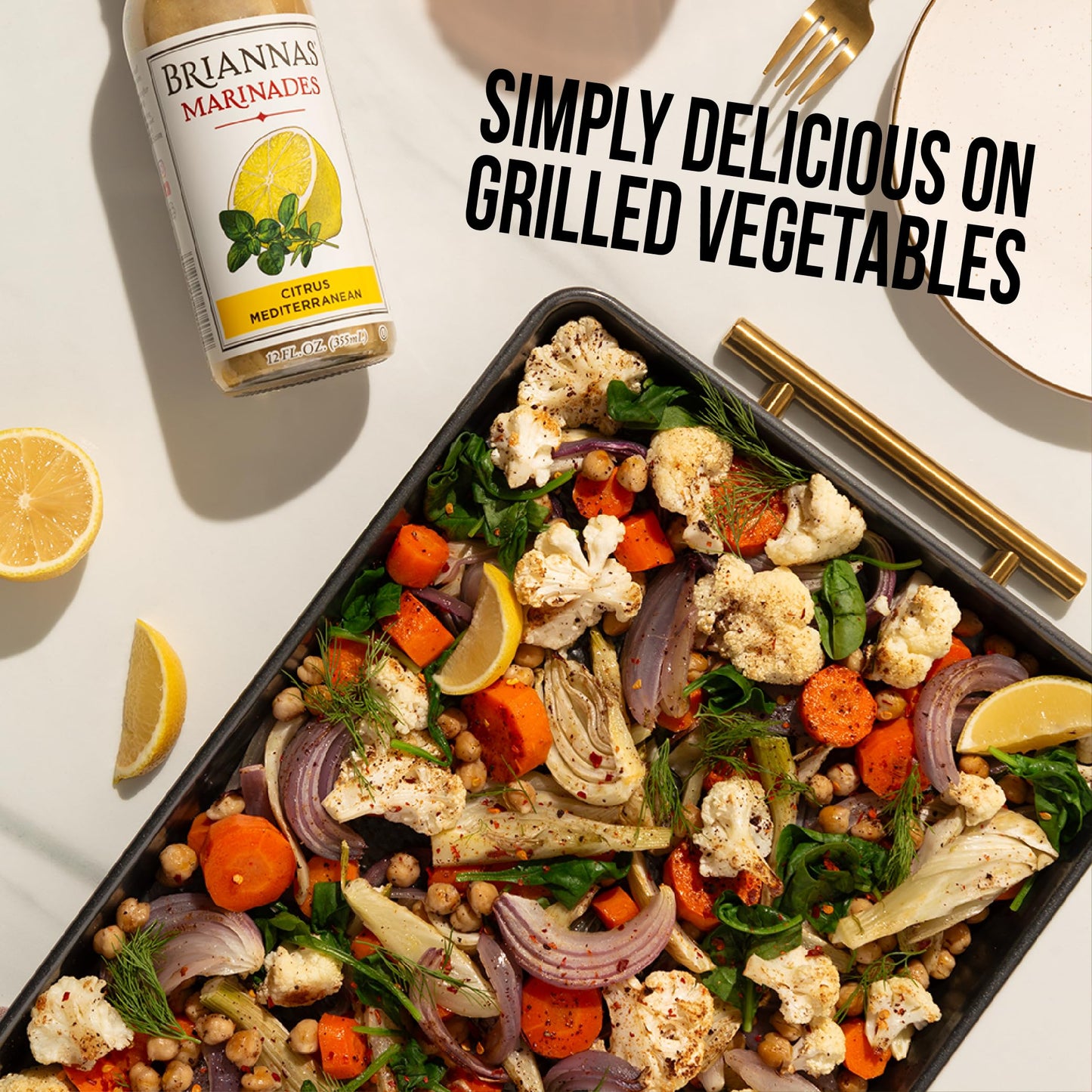 Briannas - Citrus Mediterranean Marinade - Small Batch, Gluten Free, Vegan Marinade Made With Premium Ingredients - 12 Oz. Bottl