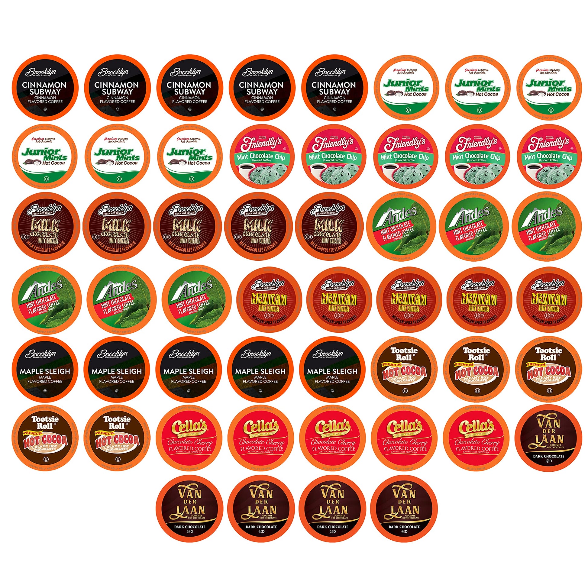 Two Rivers Coffee Hot Chocolate Pods Sampler, 52 Count, Compatible with K Cup Brewers, Coffee and Cocoa Variety