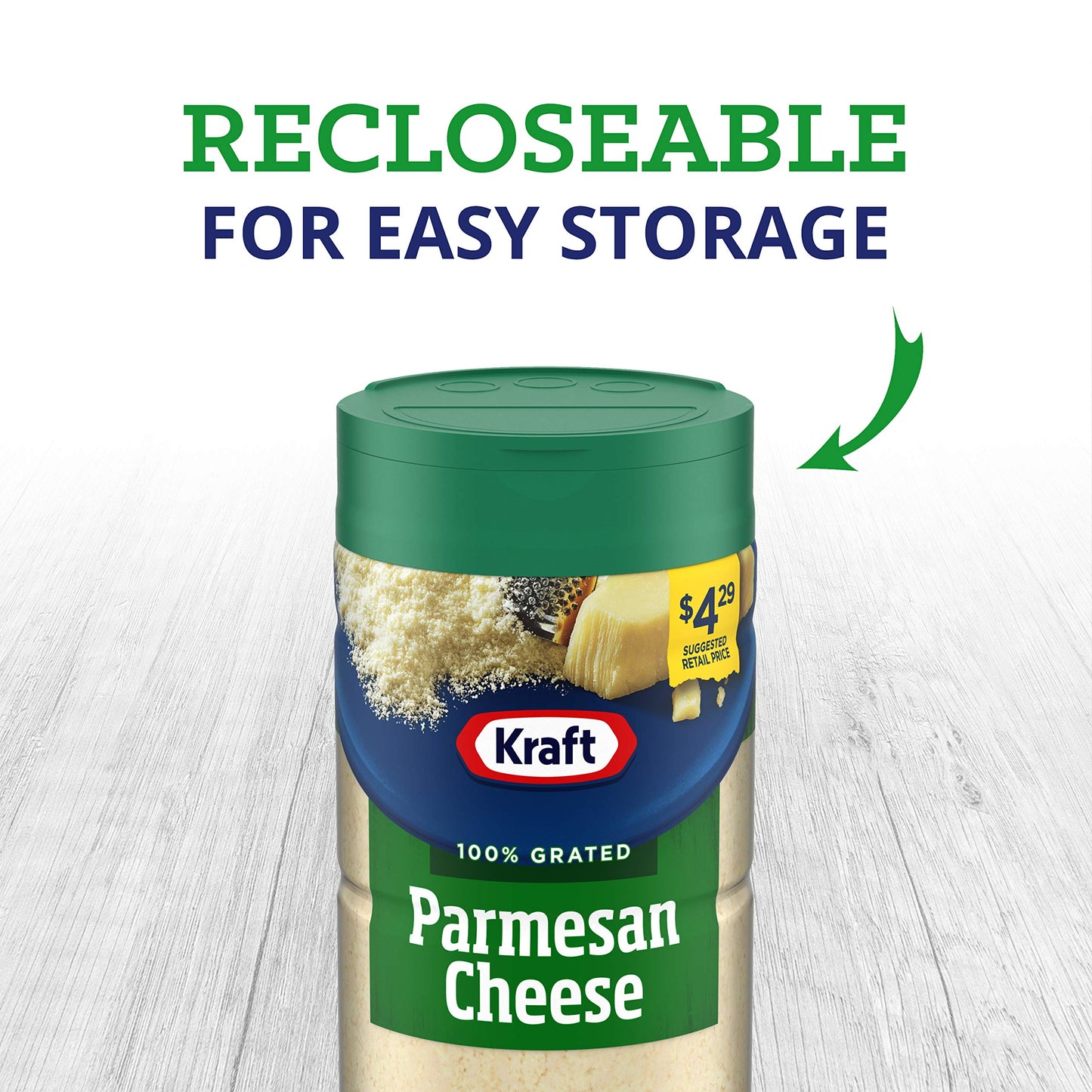 Kraft Grated Cheese & Parmesan, 16 Oz, Grated Parmesan, 1 Pound (Pack of 1)
