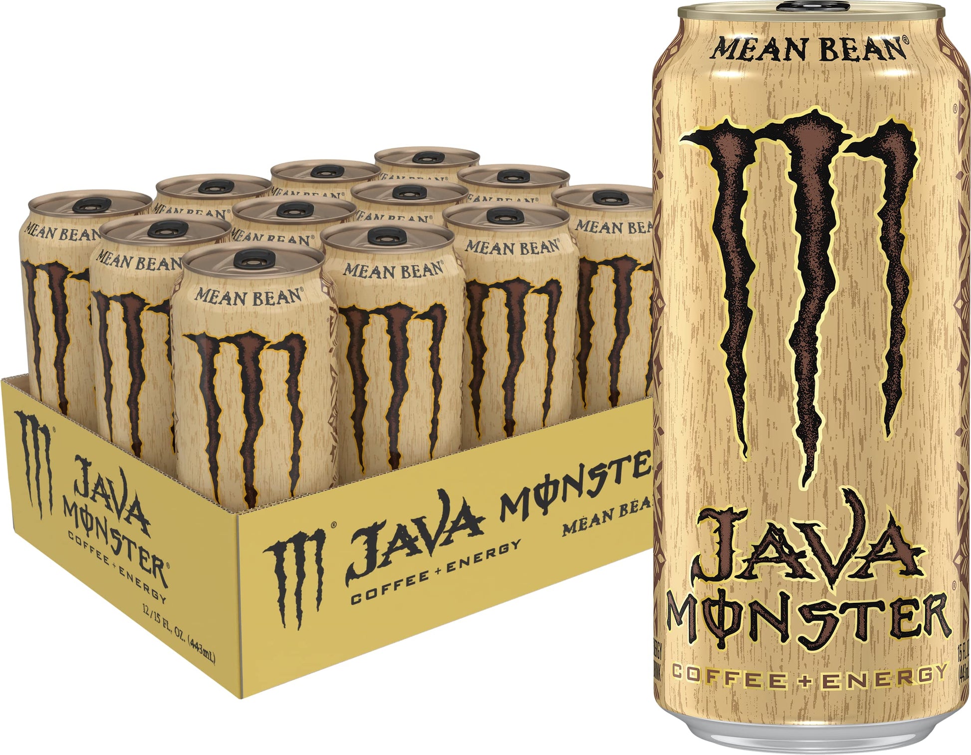 Monster Energy Java Monster Coffee + Energy Drink, 15 oz, 12 Pack, Yellow, Model 070847831037