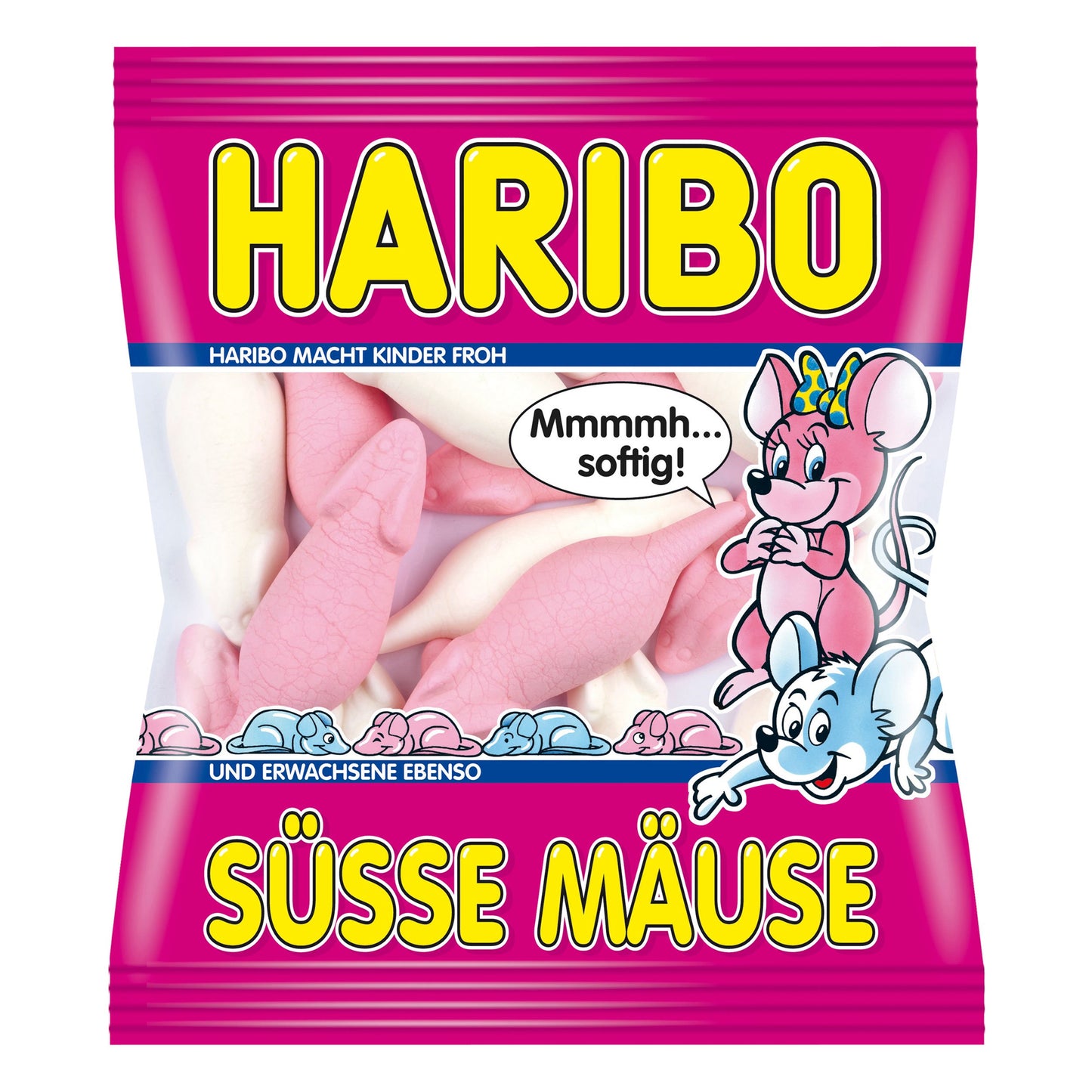 Haribo Sweet Mice, Foam Sugar, Fruit Gums, Winegums, Sweets, Bonbon, In Bag, 200 G