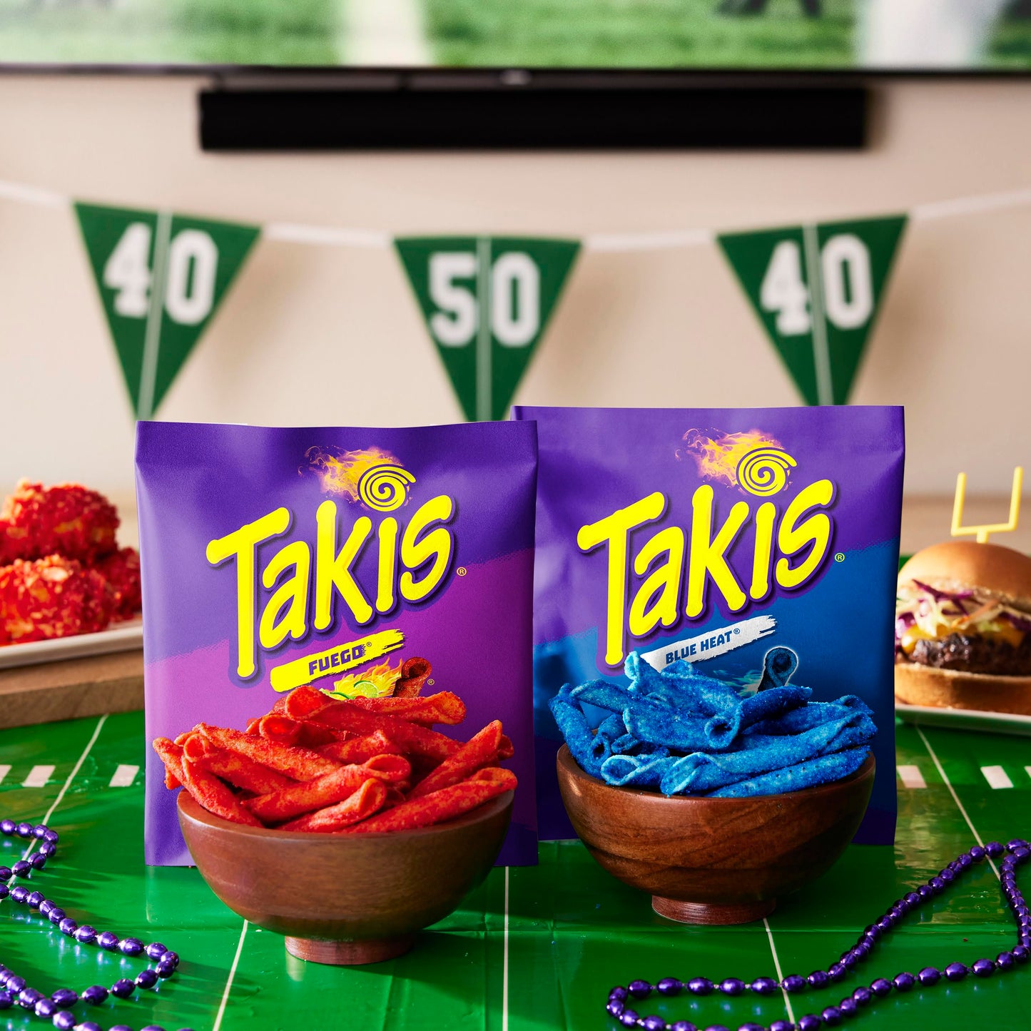 Takis 40 pc / 1 oz Variety Pack - Fuego & Blue Heat Flavored Rolled Tortilla Chips - (20) Fuego, (20) Blue Heat - Perfect for Ta