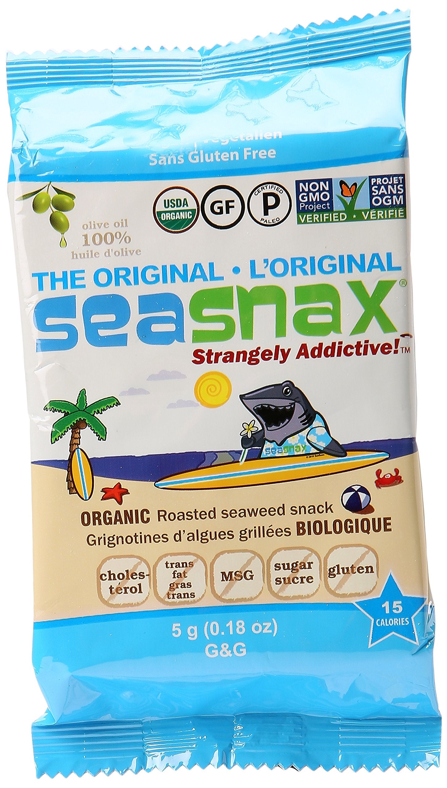 Seasnax Organic Classic Grab And Go Seaherbal Product Snack  0.18 Oz