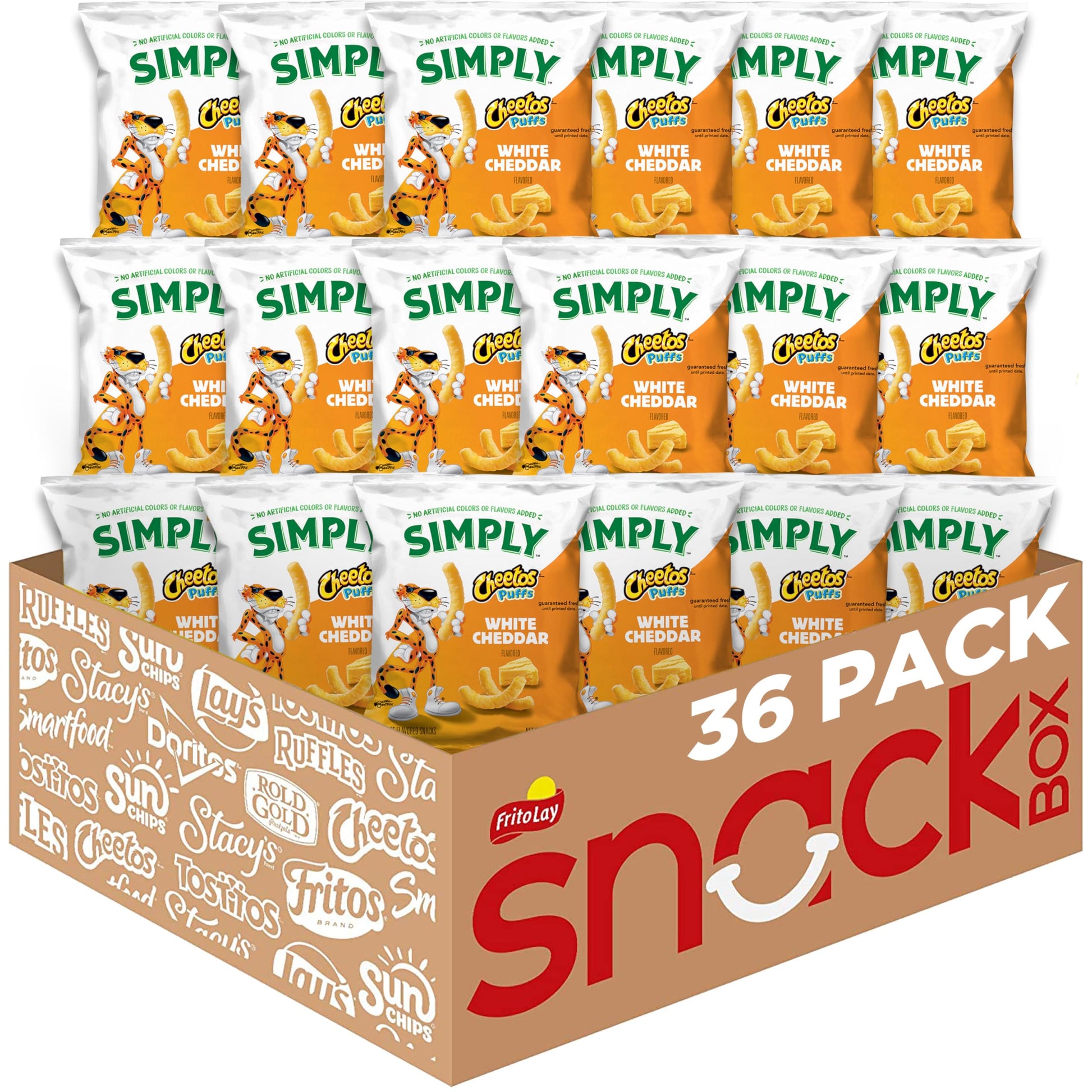Simply, Cheetos Puffs White Cheddar, 0.875 Ounce (Pack Of 36)