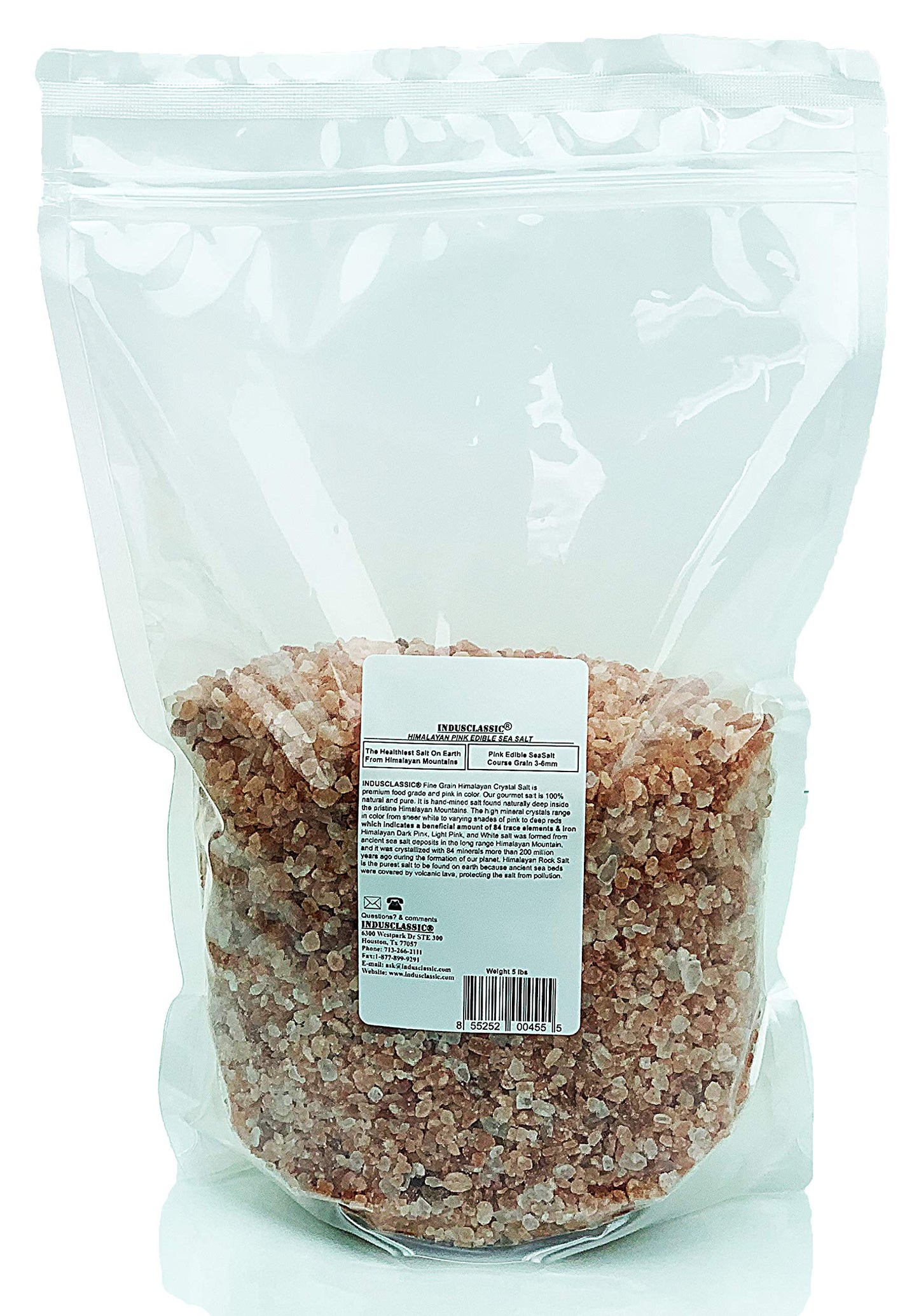 IndusClassic Himalayan Edible Pink Cooking Salt, Coarse Grain 3~6mm, 80 Ounce (5 lbs)