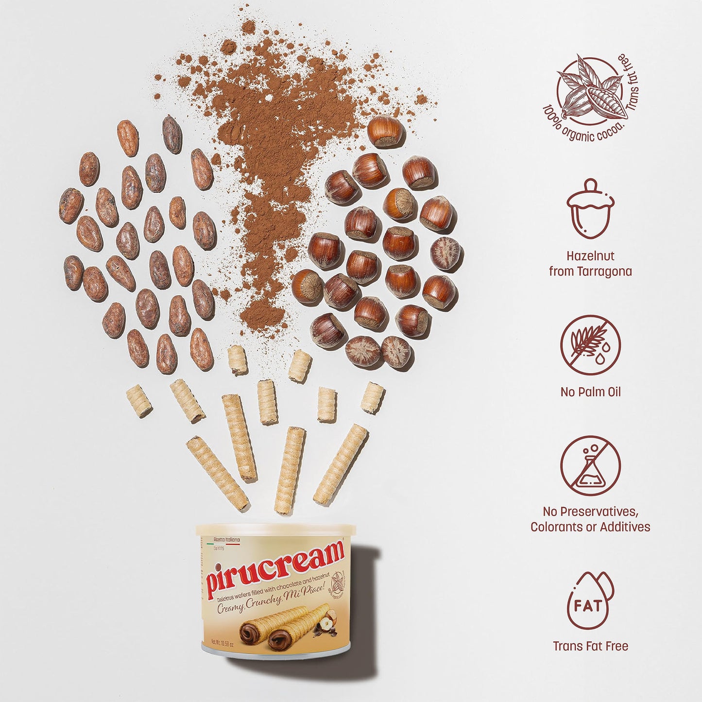 Single Pack Pirucream Chocolate And Hazelnut Wafer 10.59Oz