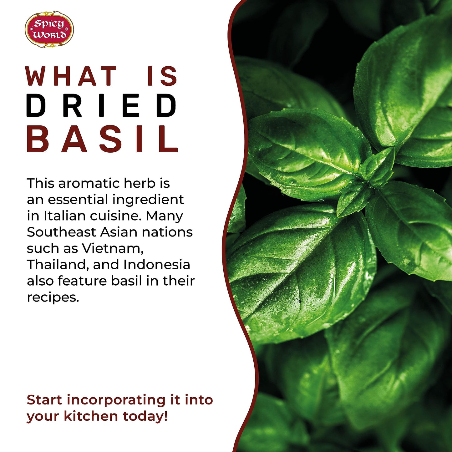 Dried Basil Leaves 7Oz (200G) - Natural, Non-Gmo, Vegan, Ayurveda Herb - By Spicy World