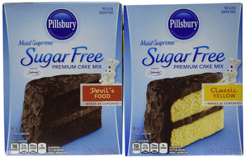 Pillsbury Sugar Free Cake Mix Value Bundle - 1 Box Sugar Free Devil'S Food Cake & Classic Yellow Cake