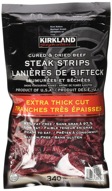 Kirkland Signature Premium Beef Steak Strips Jerky 12 Oz