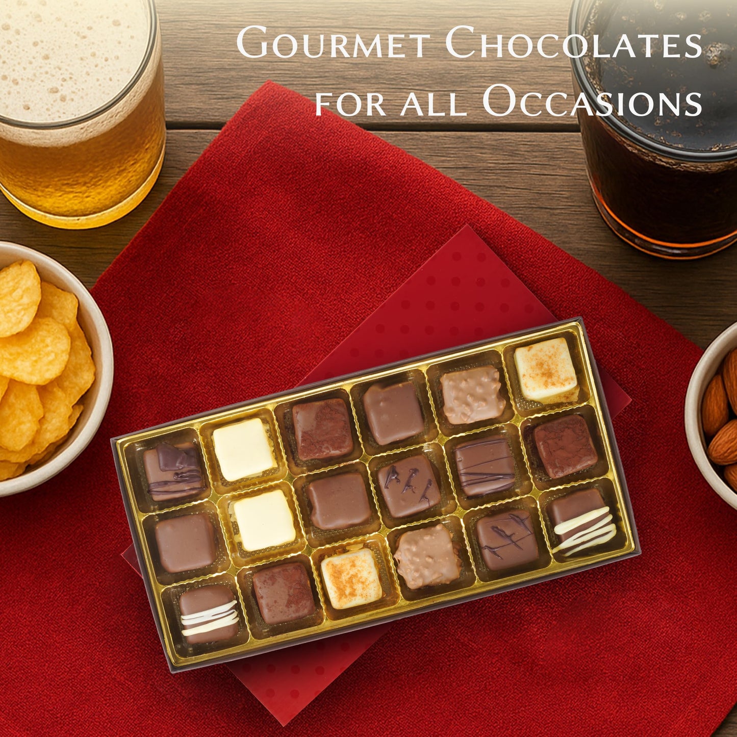 Luxury Milk Chocolate Truffles Gift Box – 18 Piece Assorted Belgian-Style Holiday Chocolates – Gourmet Candy For Christmas Gifts, Stocking Stuffers, Birthdays, Anniversaries & Dessert Platters