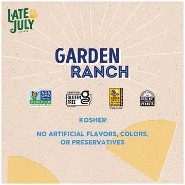 Late July Snacks, Garden Ranch Tortilla Chips, 7.8-Oz. Bag (Pack Of 12)
