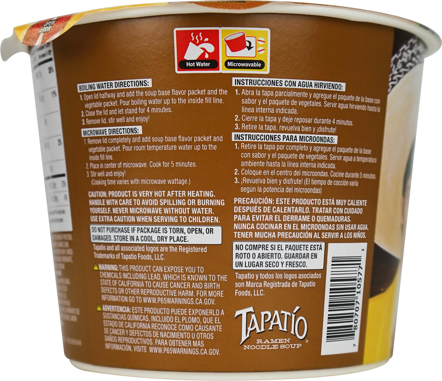 Tapatio Ramen Noodle Soup - Big Bowl - Carne Asada With Lime Flavor, 3.88 Oz (Bulk Case Of 6)