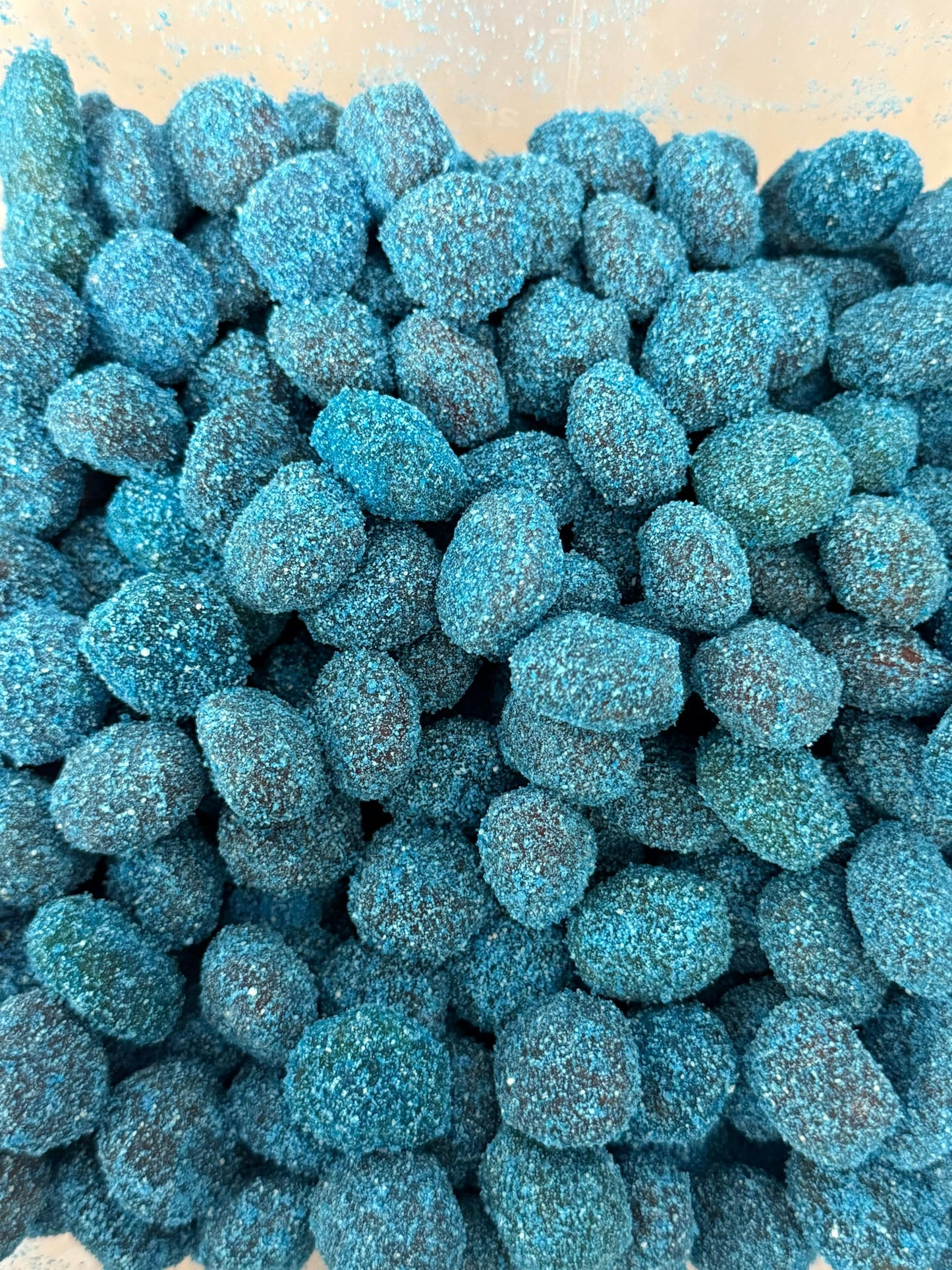 Sour Blue Raspberry Gushers, Viral Tiktok Candy Extremely Sour Gushers/Gummies (1 Lb With Extra Sour Powder)