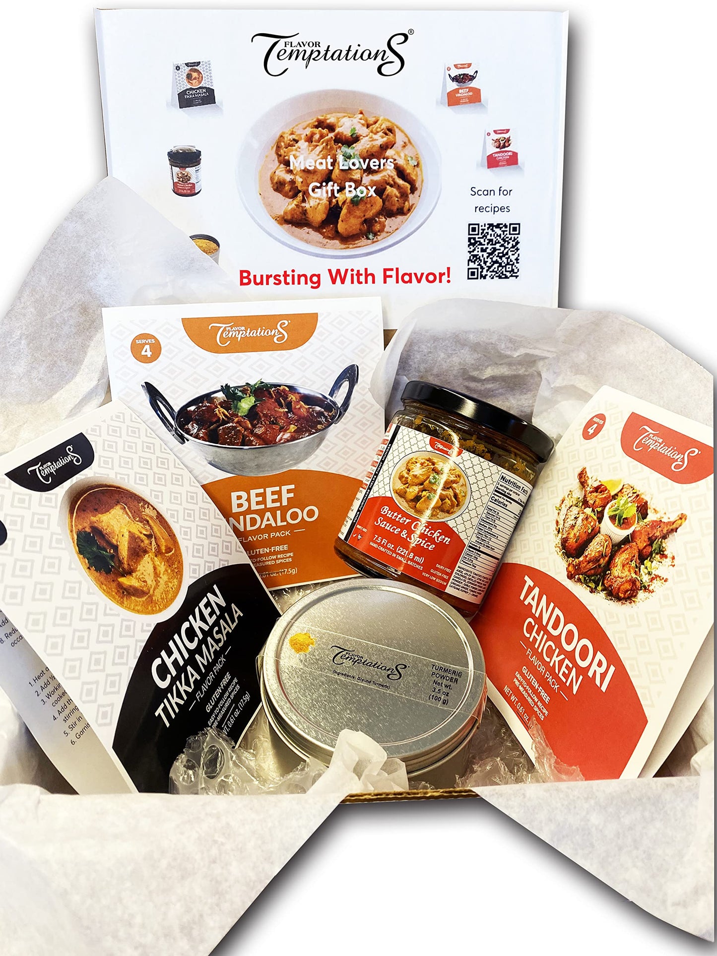 Flavor Temptations Indian Food Cooking Gift Set - 3 Spice Kits for Chicken Tikka Masala, Tandoor Chicken, Beef Vindaloo - 4.8 oz