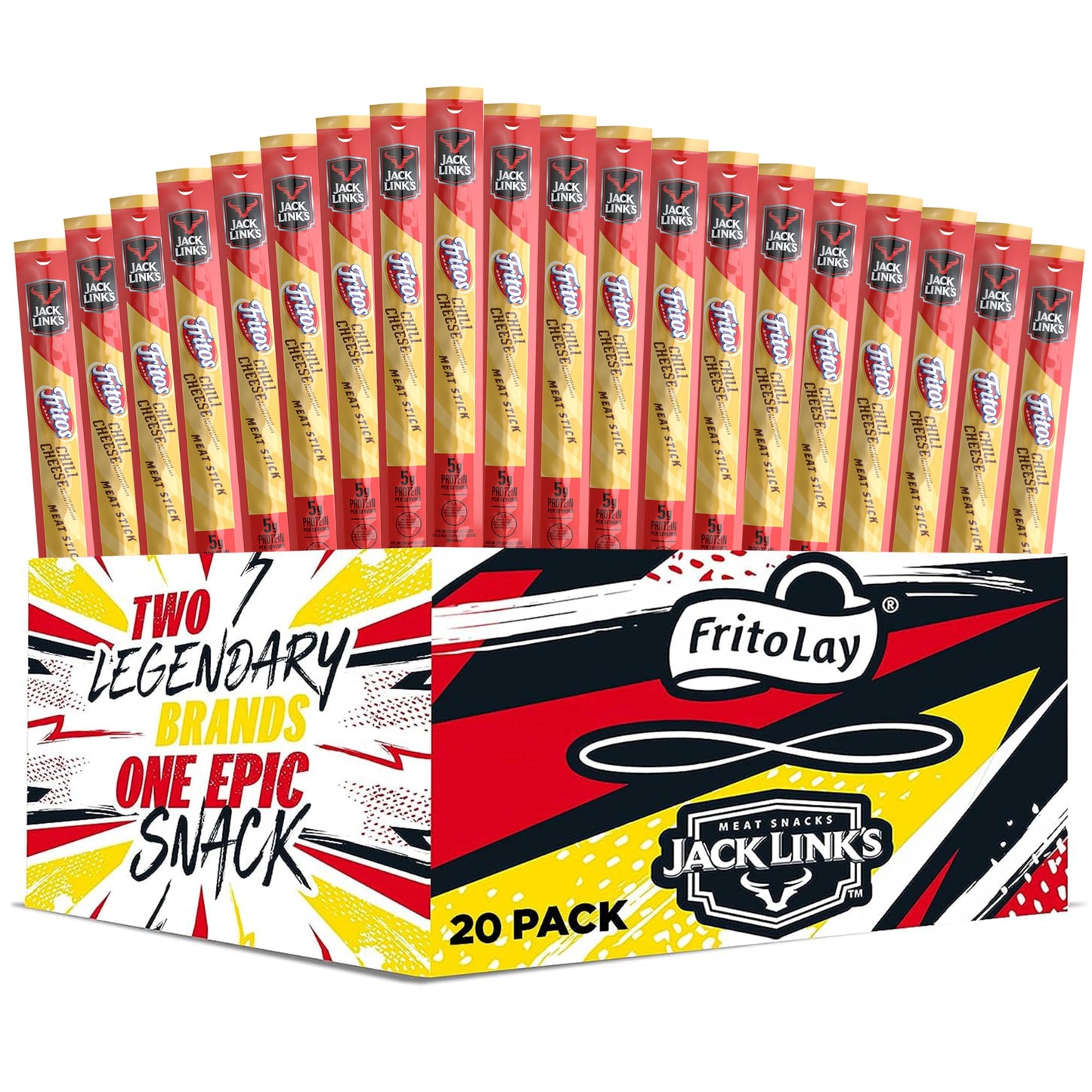 Frito Lay Jack Links Fritos Chili Cheese Meat Sticks Straight Pack (Pack Of 20)