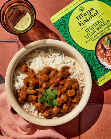 Maya Kaimal Organic Indian Vegetable Tikka Masala | Microwaveable, Ready To Eat, Fully Cooked Potatoes, Red Peppers & Chickpeas,