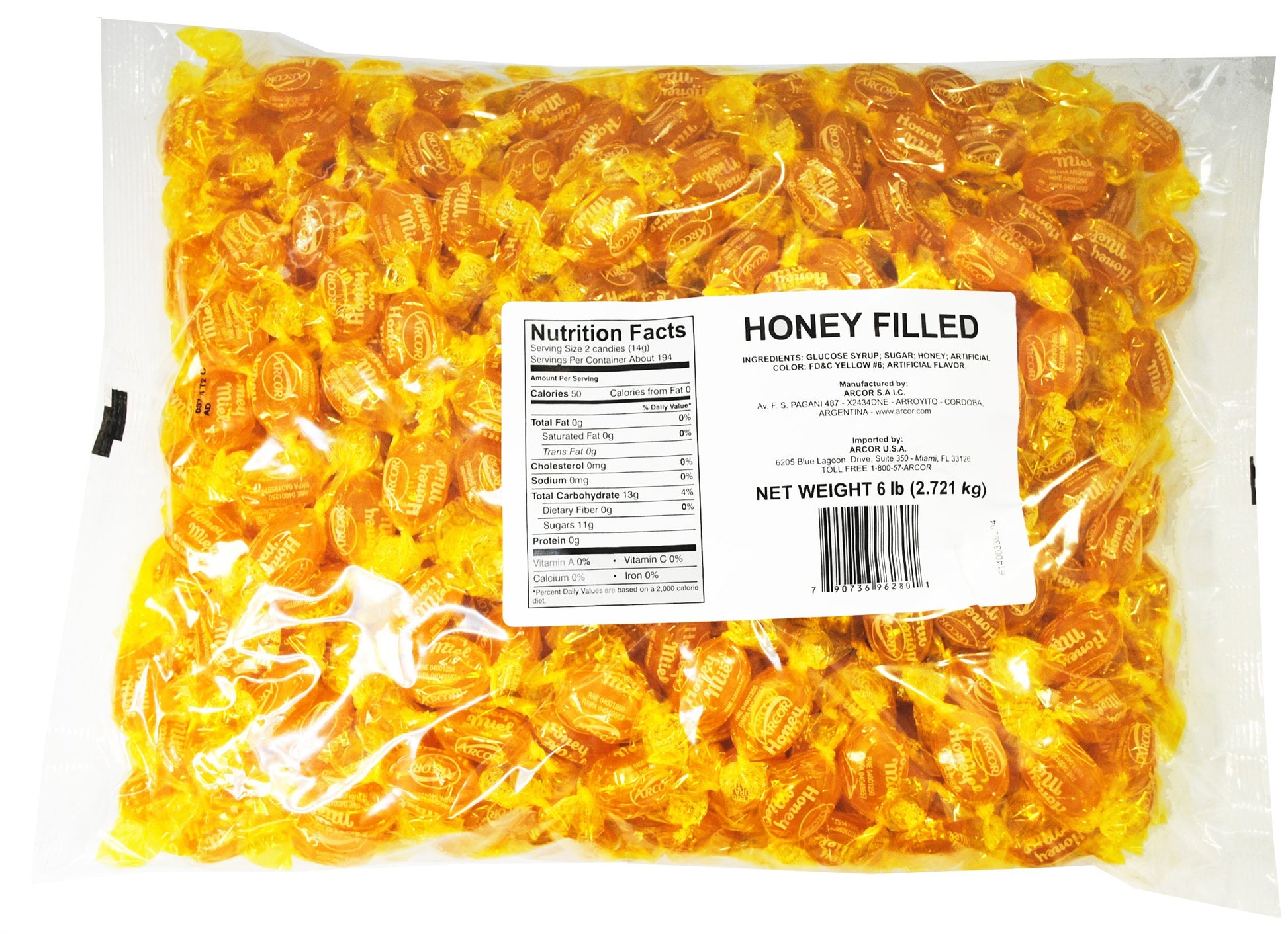 SweetGourmet Arcor Honey Filled Hard Candy, 6 LB