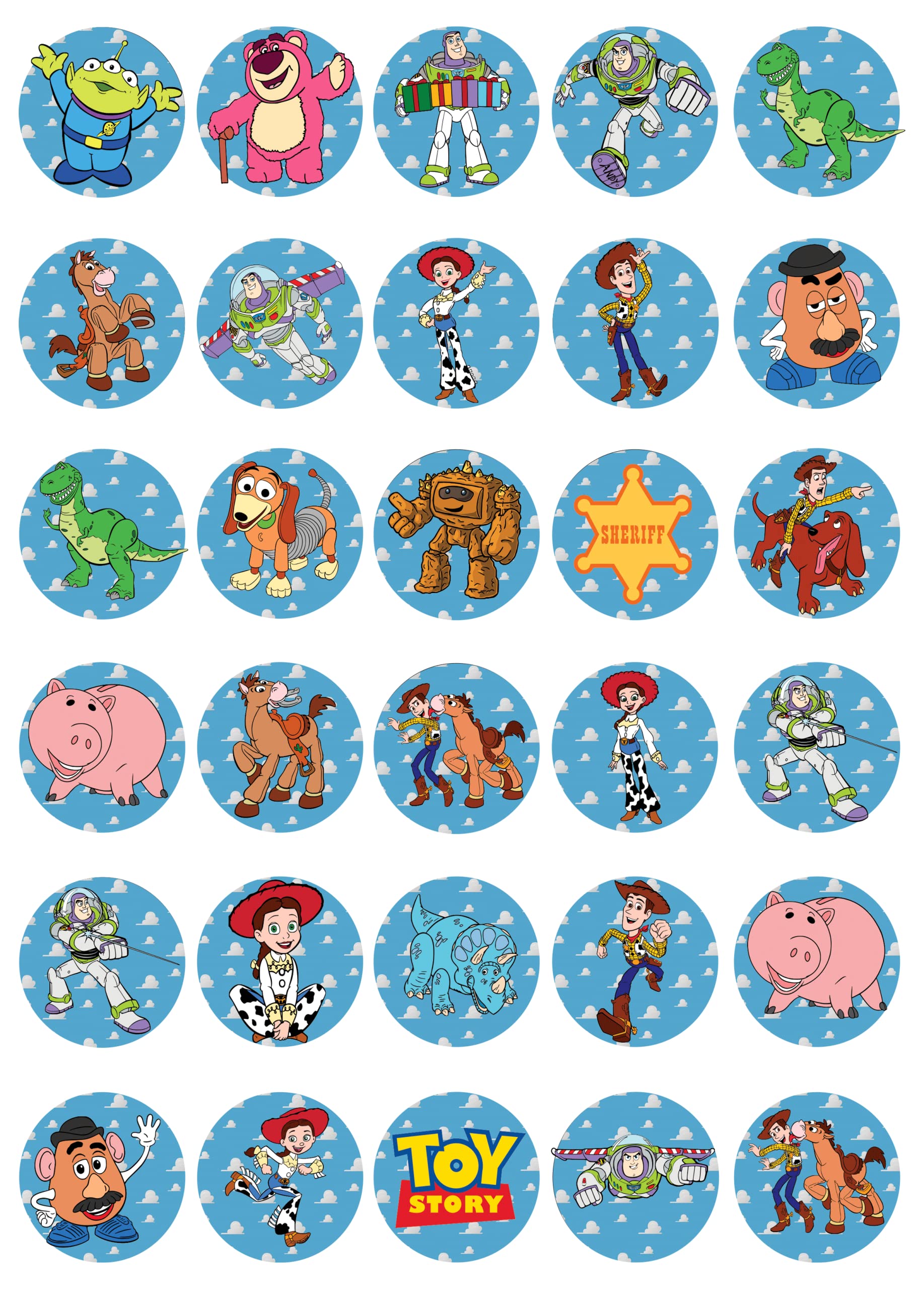 HAPPY CHOICES Edible Cupcake Toppers - Classic Story Theme, 30 Count, Wafer Paper