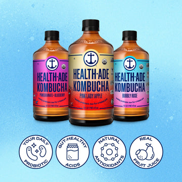 Health-Ade Signature Variety Pack Kombucha Tea, Organic Drink With Living Probiotics, Detoxifying Acids, Supports Gut Health, No