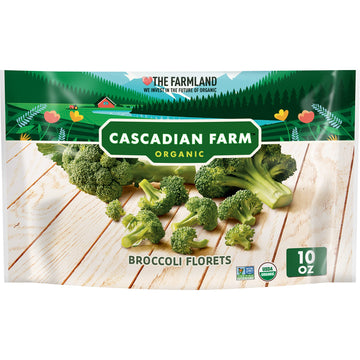 Cascadian Farm Organic, Broccoli Florets, Frozen Vegetables, Non-GMO, 10 oz Bag