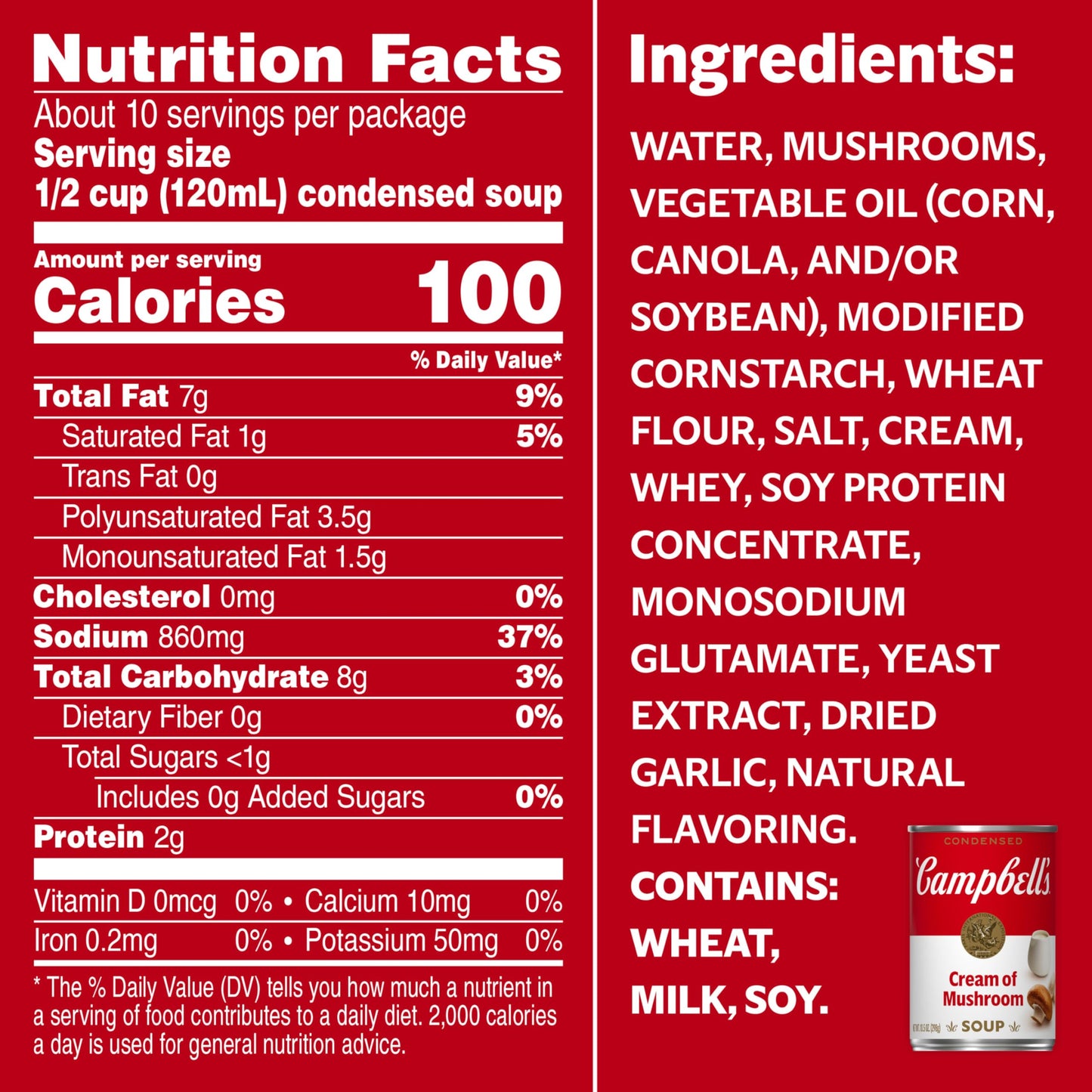 Campbells Condensed Cream of Mushroom Soup  10.5 oz Can (Pack of 4)