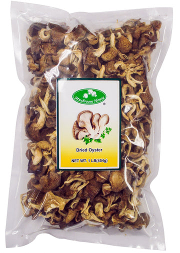 Mushroom House Dried Oyster Mushrooms, 16 Ounce, Oyster Color, Pack of 1