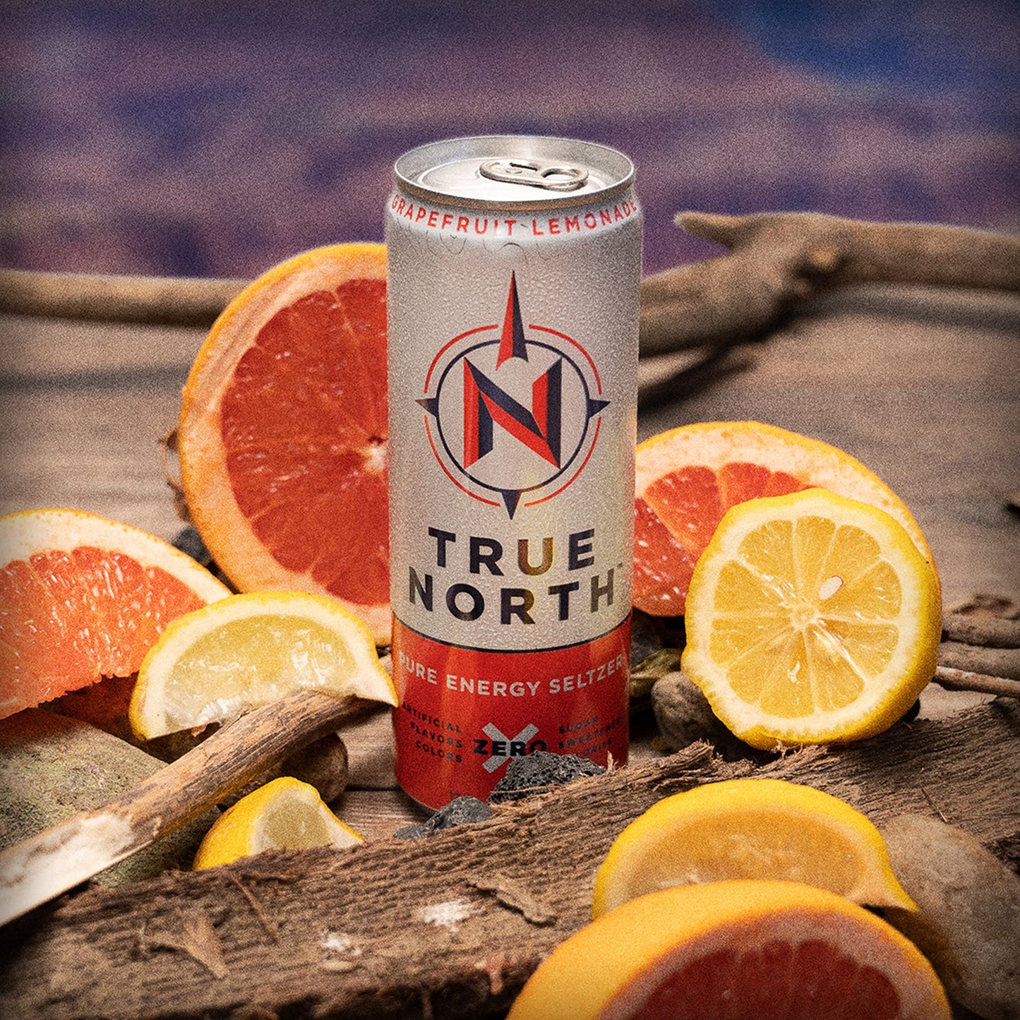 True North Pure Energy Seltzer, Grapefruit Lemonade, 12 Fl Oz (Pack Of 12)