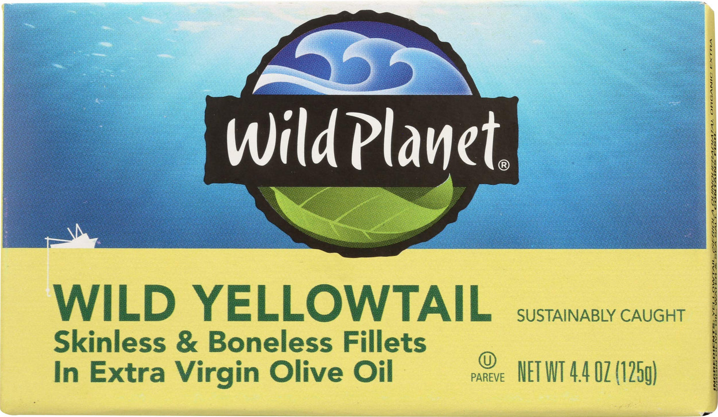 Wild Planet Wild Yellowtail Fillets in Organic Extra Virgin Olive Oil, Skinless & Boneless, 44 Ounce