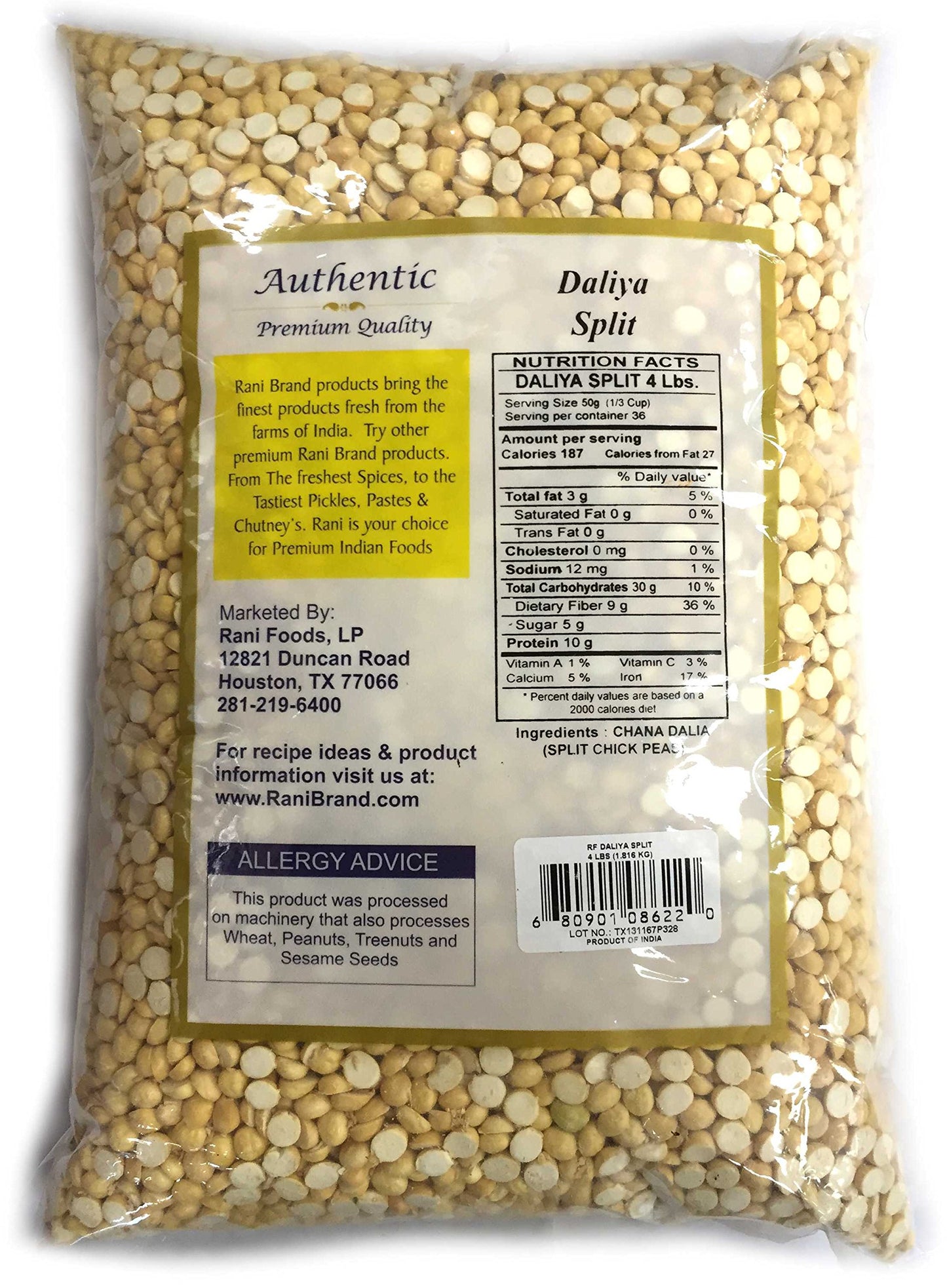 Rani Daliya Split (Roasted Split Chickpeas Dalia) 7Oz (200G) ~ All Natural | Vegan | Indian Origin