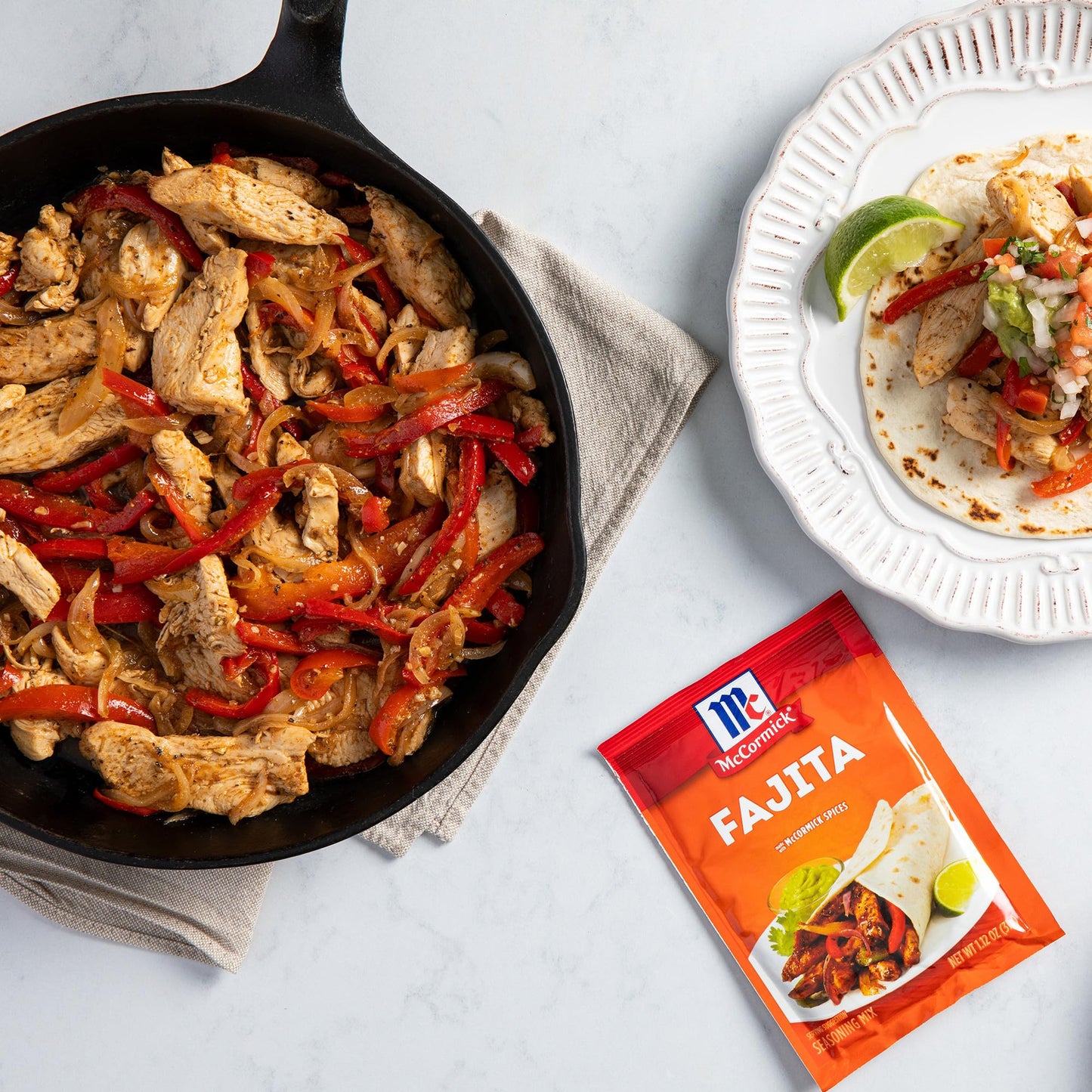 McCormick Fajita Seasoning Mix, For Restaurant-Style Fajitas at Home, Chicken Fajitas, Steak Fajitas, Shrimp Fajitas, Veggie Faj